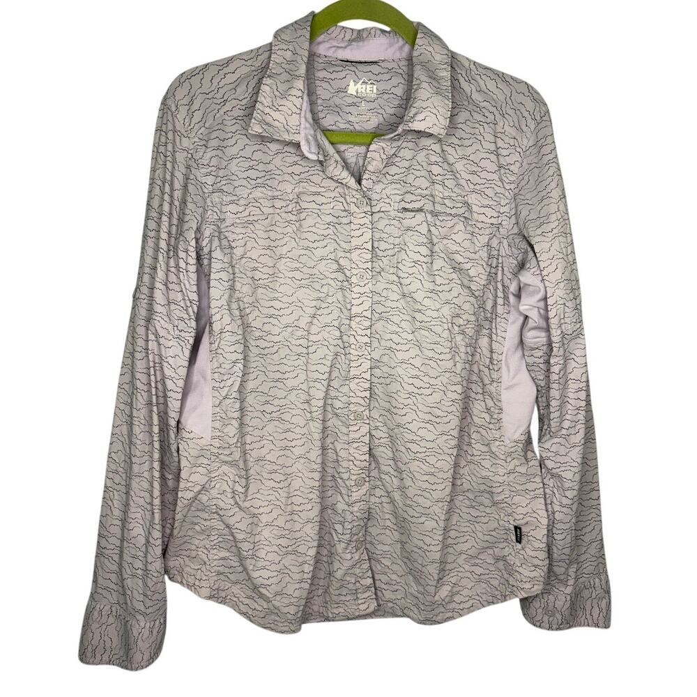 REI Co-op Sahara Long-Sleeve Button Down Hiking Shirt Women's Large Lavender